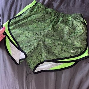 Nike Women's Lime Green Geometric Athletic Shorts